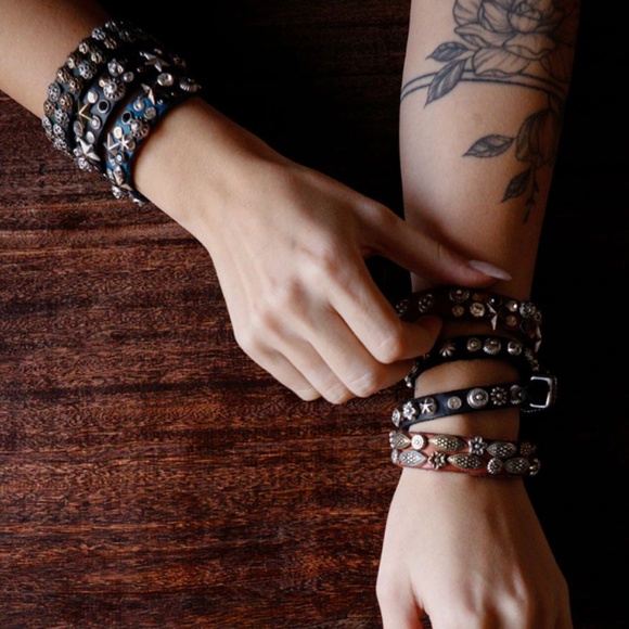 CAMPOMAGGI leather bracelet BLACK NEW - Picture 1 of 5